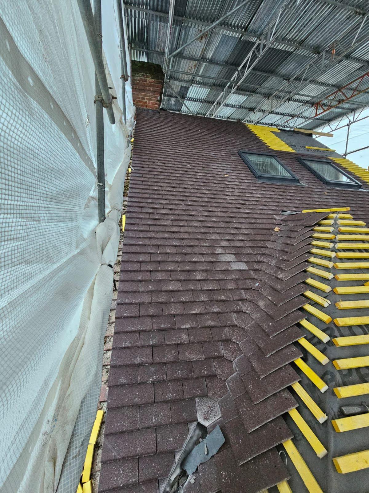 Plain Tile Re-roof in Progress – Dorset